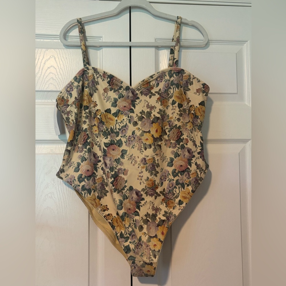 The Blonde Floral Cannes one piece swimsuit; 1X